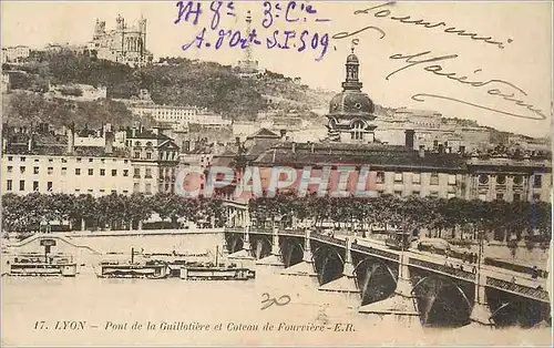 Cartes postales Lyon Le Pont de la Guillotiere et Coteau de Fourviere