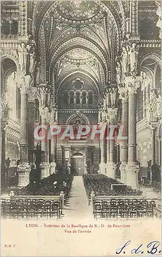 Ansichtskarte AK Lyon Interieur de la Basilique de N D de Fourviere Vue de l'Entree