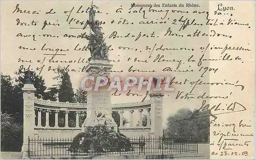 Ansichtskarte AK Lyon Monument des Enfants du Rhone