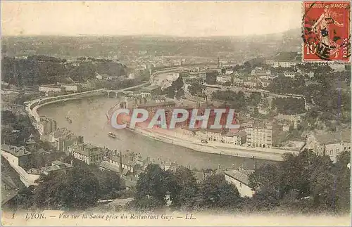 Cartes postales Lyon Vue Sur la Saone Prise du Restaurant Gay