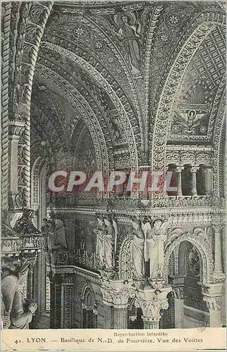 Cartes postales Lyon Basilique de N D de Fourviere Vue des Voutes