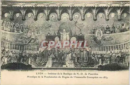 Cartes postales Lyon Interieur de la Basilique de N D de Fouviere Mosaique de la Proclamation de Dogme de 4immac