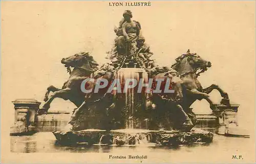 Cartes postales Lyon Illustre Fontaine Bartholdi