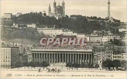 Ansichtskarte AK Lyon Palais de Justice et Coteau de Fouviere (Ascenseurs de la Tour de Fouviere)