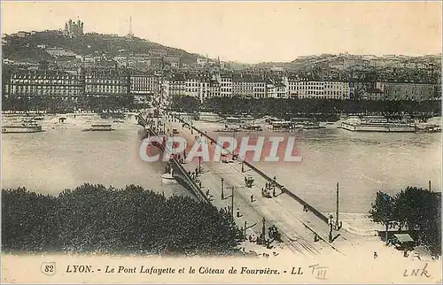 Cartes postales Lyon Le Pont Lafayette et le Coteau de Fouviere