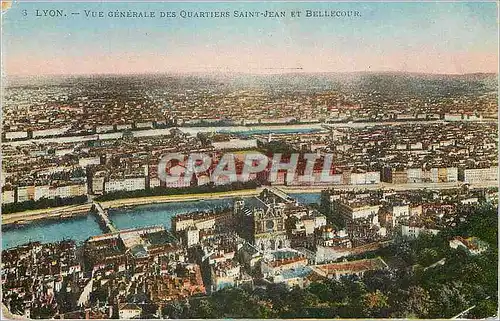 Cartes postales Lyon vue Generale des Quartiers Saint Jean et Bellecour