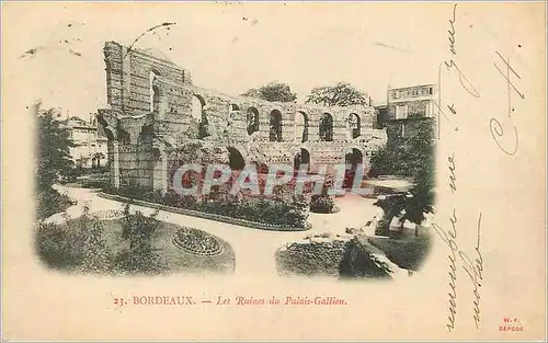 Cartes postales Bordeaux Les Ruines du Palais Gallien (carte 1900)