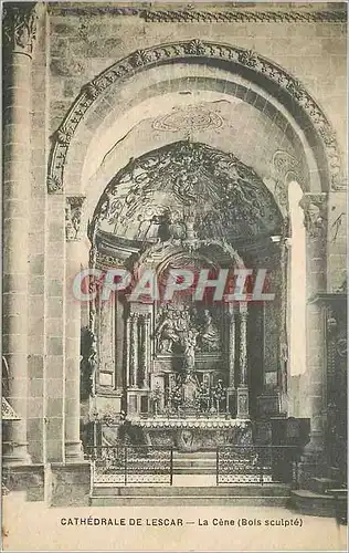 Cartes postales Cathedrale de Lescar La Cene (Bois Sculpte)