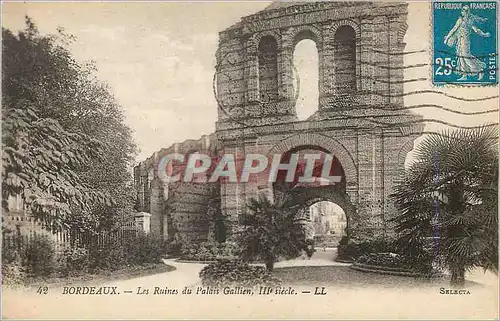 Cartes postales Bordeaux Les Ruines du Palais Gallien IIIe Siecle