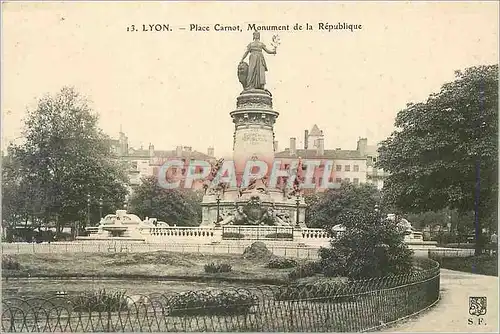 Cartes postales Lyon Place Carnot Monument de la Republique