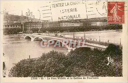 Ansichtskarte AK Lyon Le Pont Wilson et la Colline de Fourviere