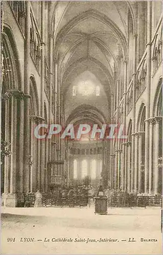 Cartes postales Lyon La Cathedrale Saint Jean Interieur LL