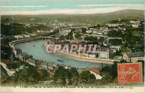 Ansichtskarte AK Lyon Vue Sur la Saone Prise de L'Ascenseur de la Tour de Fourviere