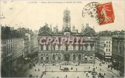 Cartes postales Lyon Place des Terreaux et Hotel de Ville