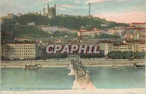 Cartes postales Lyon Pont Du Palais de Justice et Coteau de Fourviere