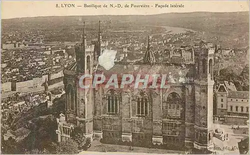 Cartes postales Lyon Basilique de N D de Fourviere Facade Laterale