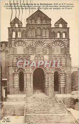 Ansichtskarte AK Le Puy La Facade de la Cathedrale (XIIe et XVe Siecle)