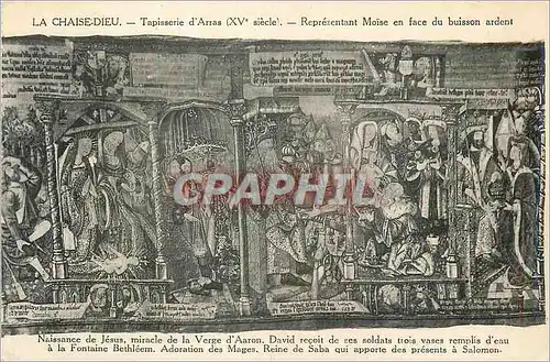Cartes postales La Chaise Dieu Tapisseries d'Arras (XVe Siecle) Representant Moise en Face du Buisson Ardent