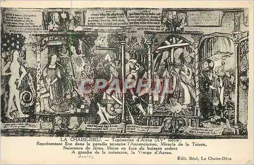Cartes postales La Chaise Dieu Tapisseries d'Arras (XVe Siecle) Representant Eve dans Le Paradis Terrestre l'Ann