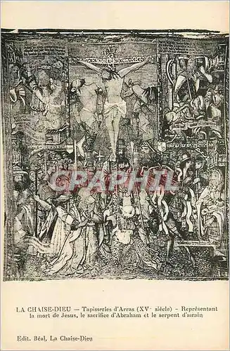 Cartes postales La Chaise Dieu Tapisseries d'Arras (XVe Siecle) Representant La Mort de Jesus Le Sacrifice d'Abr