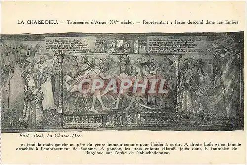 Cartes postales La Chaise Dieu Tapisseries d'Arras (XVe Siecle) Representant Jesus Descent dans les Limbes