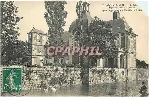 Ansichtskarte AK Lesigny (S et M) Le Chateau Facade Ouest XVe Siecle ayant appartenu au Marechal d'Ancre