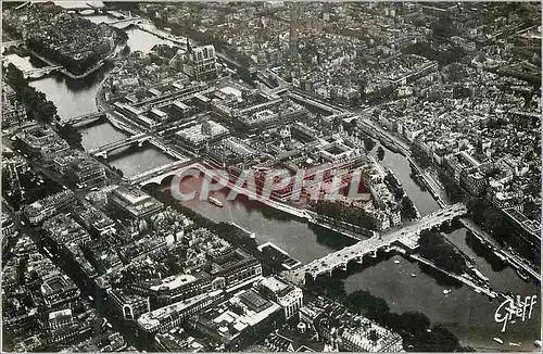 Cartes postales moderne Paris Iles de la cite et Saint Louis Perspective des 12 Ponts Tour Saint Jacques Notre Dame de P