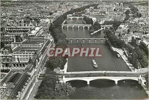 Moderne Karte En Avion au dessus de Paris La Cité et Ses Ponts