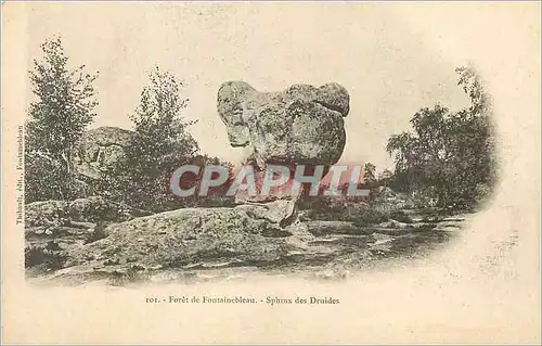 Ansichtskarte AK Forets de Fontainebleau Sphinx des Druides (carte 1900)