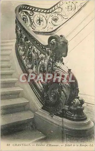 Cartes postales Chantilly Escalier d'Honneur Detail de la Rampe LL