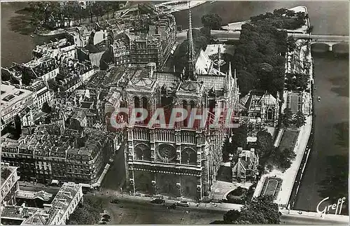 Cartes postales moderne Paris Vue Aerienne Notre Dame de Paris