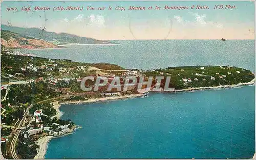 Ansichtskarte AK Cap Martin (Alp Marit) Vue Sur le Cap Menton et les Montagnes d'Italie