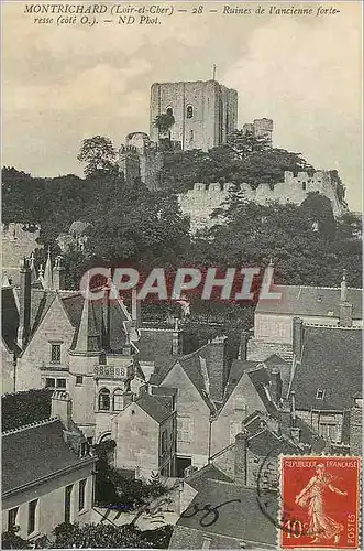 Cartes postales Montrichard (Loir et Cher) Ruines de l'Encienne Forteresse (Cote O)