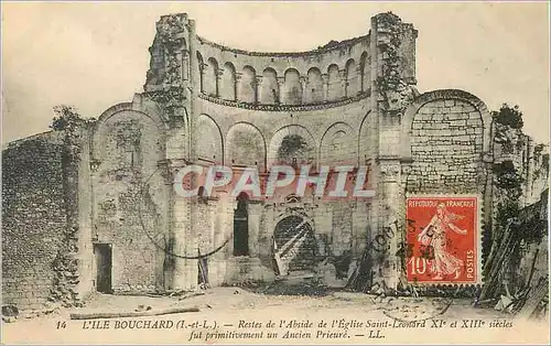 Cartes postales L'Ile Bouchard (I et L) Restes de l'Abside de l'Eglise Saint Leonard XIe et XIIIe Siecles