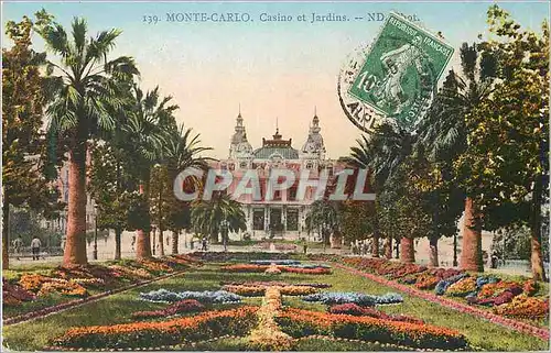 Cartes postales Monte Carlo Casino et Jardins
