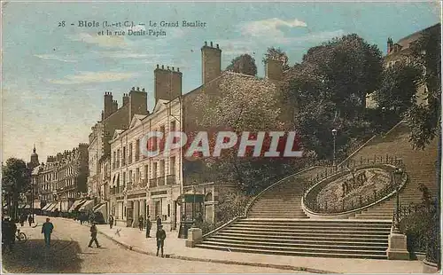 Cartes postales Blois (L et C) Le Grande Escalier et la Rue Denis Papin