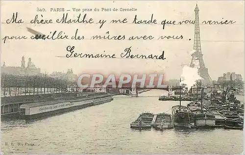 Ansichtskarte AK Paris Vue Prise du Pont de Grenelle Tour Eiffel