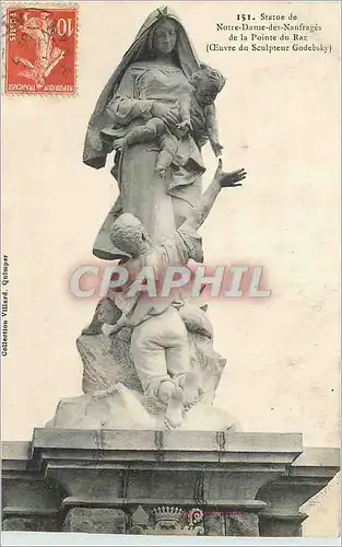 Cartes postales Statue de Notre Dame de Naufrages de la Pointe du Raz (Oeuvre du Sculpteur Godebsky)