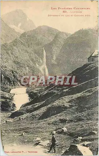 Cartes postales Les Pyrenees Gentrales Luchon Deversoir du Lac et Cascade