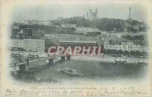 Ansichtskarte AK Lyon Le Palais de Justice et le Coteau de Fourviere (carte 1900)