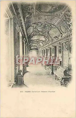 Cartes postales Paris Le Louvre Galerie d'Apollon (carte 1900)