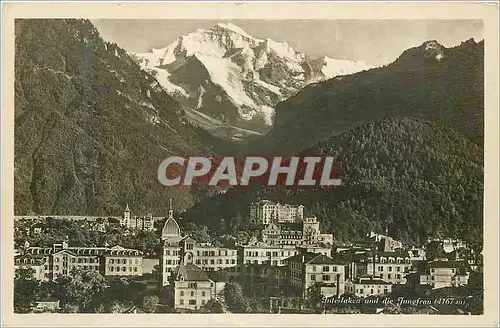 Cartes postales moderne Interlaken und die Jungfran (4167m) Wehrliverlag Kilchberg (Z'Ch)