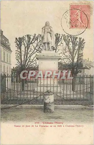 Ansichtskarte AK Chateau Thierry Statue de Jean de la Fontaine ne en 1621