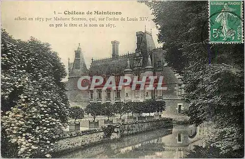 Cartes postales Chateau de Maintenon Achete en 1673 par Madame Scarron