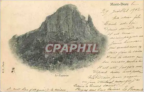 Cartes postales Mont Dore Le capucin (carte 1900)