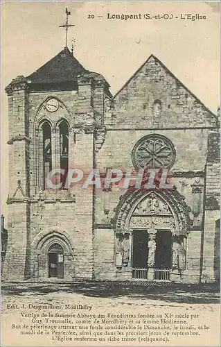 Ansichtskarte AK LongPont (S et O) L'Eglise Vestige de la Fameuse Abbaye des Benedictin Fondee au XIe Siecle par