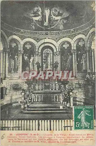 Ansichtskarte AK LongPont (S et O) Chapelle de la Vierge Autel donne par Mme la Comtesse Sancey Defresne
