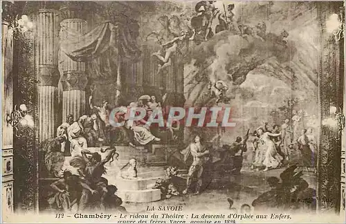 Cartes postales La Savoie Chambery Le Rideau du Theatre La descente d'Orphee aux enfers Freres Vacca
