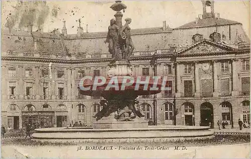 Cartes postales Bordeaux Fontaine des Trois Graces M D