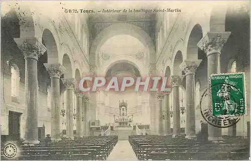 Ansichtskarte AK Tours Interieur de la Basilique Saint Martin